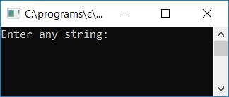 c program print string length without library