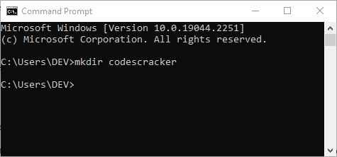 directory create operation using cmd