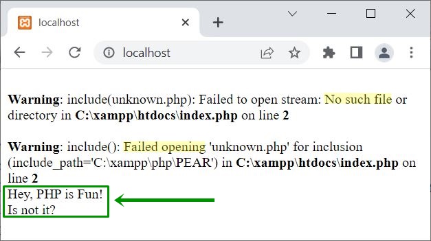 php include function example