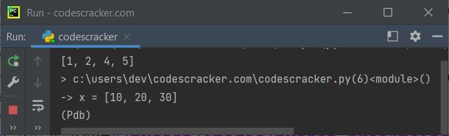 python breakpoint method example