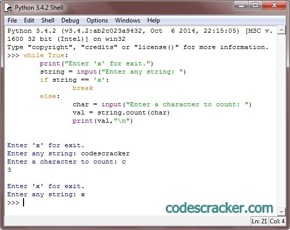 python count character in string